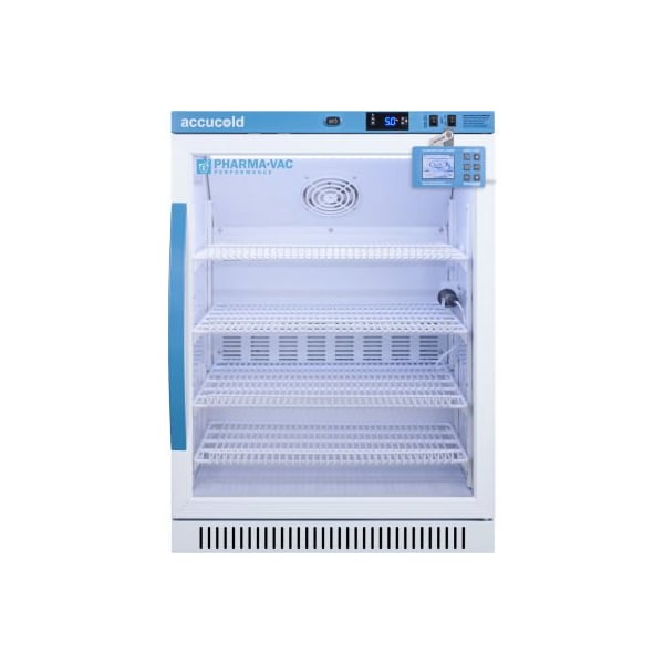 Summit Appliance Div. Accucold ADA Vaccine Refrigerator, 24-3/8"W x 24-3/8 "D x 32.5"H, 6 CuFt, Glass Door, Wire Shelf ARG6PVDL2B - main